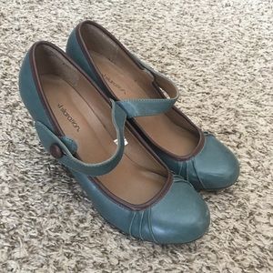 Turquoise strappy heels size 8